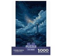 Magical Lighthouse Puzzles 1000 Piece Challenge Toy Adults And over 12 Years Old Starry Puzzle Game Educational Challenge Mind Training Home Decoration Gift 38x26cm/1000pcs