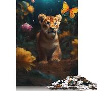 Magical Lion Cub Butterfly Puzzles for Adults & Teenagers Puzzles for Adults & Teenager Fun Puzzles Games 1000pcs (75x50cm)