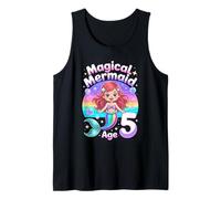 Magical Mermaid Age 5 Birthday Girl Mermaid Party Tank Top
