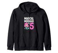 Magical Mermaid Age 5 Birthday Girl Theme Zip Hoodie