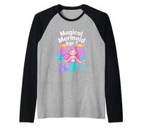 Magical Mermaid Age 7 Birthday Girl Seventh Birthday Raglan Baseball Tee