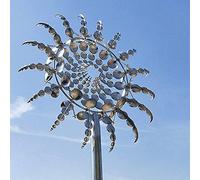 Magical Metal Windmill - Wind Powered Kinetic Sculptures, Sculptures Move with The Wind, Garden & Patio Lawn Metal Wind Spinners, Unique Outdoor Wind Catcher for The Yard (Round)