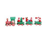 Magical Mini Christmas Train Enchanting Snowman Decoration & Wooden Craft for Desktop Ornament (B, 21.5x5)