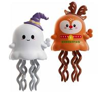 Magical Mini Dancing Ghost for Christmas, Wind Up Toys, Dancing Crawling Funny Ghost, Interactive Mini Dancing Ghost Halloween & Christmas Fun Toy Gift (E 2PCS)