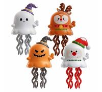 Magical Mini Dancing Ghost for Halloween Christmas, Wind-up Twist Ghost Christmas Interesting Toys, Dancing Crawling Funny Ghosts, Clockwork Sliding Creative Toy Gifts for Kids 4+ (4PCS)