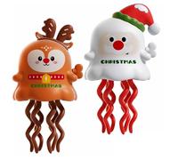 Magical Mini Dancing Ghost for Halloween Christmas, Wind-up Twist Ghost Christmas Interesting Toys, Dancing Crawling Funny Ghosts, Clockwork Sliding Creative Toy Gifts for Kids 4+ (Elk+Santa Claus)