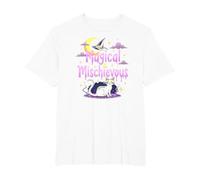 Magical & Mischievous: Witchy Cat Moonlit Adventure T-Shirt, Men's Big and Tall, White, 2X Tall
