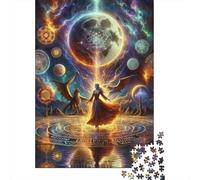 Magical Moonlit Ritual Jigsaw Puzzles Puzzle for Adults Kids. 1000 Pieces Whimsical Challenge Toy Educational Game Home Decoration for Adults& Kids Age 14 Years Up 38x26cm/1000pcs