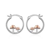 Magical Mushroom Earrings Sterling Silver Mushroom Hoop Earrings Gifts for Women Daughter