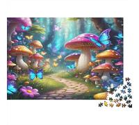 Magical Mushroom Garden Pathway Puzzle 1000 Pieces Recycled Paper for Adults Puzzle for Adults Fun Challenging Family Game Fun Home Present Great Gift Idea 70x50cm/1000pcs