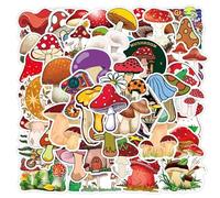 Magical Mushroom Madness: 50pcs Cute and Waterproof Mushroom Stickers Pack - Trendy Aesthetic Vinyl Decals for Laptop, Skateboard, Water Bottles, and More - Perfect for Everyone Who Loves Mushrooms