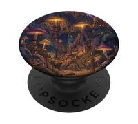 Magical Mushroom Village Fantasy Fairycore World PopSockets Adhesive PopGrip
