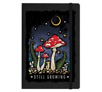 Magical Mushrooms Still Growing A5 Hard Cover Notebook Black 14x21cm