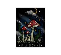 Magical Mushrooms Still Growing Small Rectangular Chopping Board Black 20x28.5cm