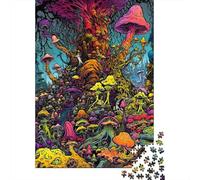 Magical Mushrooms Wooden Puzzles 1000 Piece Jigsaw Puzzles for Adults Educational Game Challenge Toy Christmas Eve Gifts 1000pcs (38x26cm)