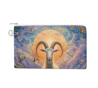 Magical Mythology Goat God Birds Portable Canvas Coin Purse Fashion Pencil Case Travel Makeup Bag