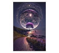 Magical Night Sky with Full Moon Jigsaw Puzzle for Adults, 1000 Piece