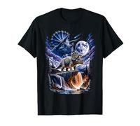 Magical Night Starry Triceratops Dinosaur Value Graphic T-Shirt