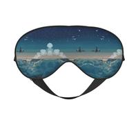 Magical Nights Print Sleep Mask Silk Eye Cover Soft Satin Blindfold Elastic Strap Night Eyeshade Travel Nap for Women Men
