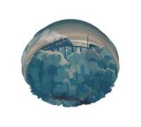 magical nights Printed Bathing Hats, Dual Layer Reusable Headgear, Large Hair Cover For Daily Skin Care