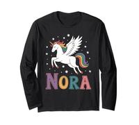 Magical Nora Unicorn Girl First Name Design Long Sleeve T-Shirt