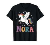Magical Nora Unicorn Girl First Name Design T-Shirt
