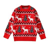Magical Nordic Kids Christmas Jumper | Perfect Scandinavian for Siblings | Ages 9-10 Years, Red White Green