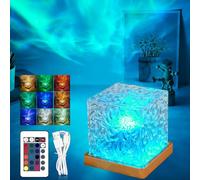 Magical Northern Lights for Your Room, 16 Colors Northern Lights Projector with Dynamic Wave Effect, Borealis Night Light Projector with Remote, Christmas Gifts for Teens Girls (Plug-in,Plastic base)