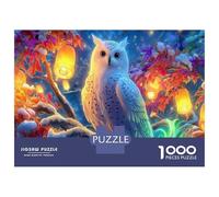 Magical Owl 1000 Pc Eco-friendly Cardboard Owl Night Standard Jigsaw Puzzle for Adults Mind Relaxation Puzzle for Office Leisure 70x50cm/1000pcs