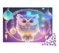 Magical Owl Art 1000 Pieces Jigsaws for Adults & Kids, Premium Paper, Dreamcatcher Owl, Challenging Brain Teaser, Creative Leisure Activity, Great Gift for Puzzle Enthusiasts 52x38cm/1000pcs