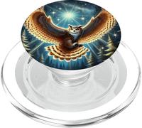 Magical Owl Floating Through a Starry Forest PopSockets PopGrip for MagSafe