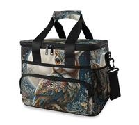 Magical Owl Moon Flower Cooler Bag Thermal Insulated Picnic Lunch Bag Box Large Cool Bag for Beach Picnic Camping Travel Men Women