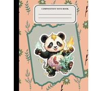 Magical Panda Composition Note Book: Featured Shapeshifting Panda Illustration on Floral Pattern | For School Kids, Girls, Boys & Adults | Wide Ruled - 110 Pages Glossy Soft Cover