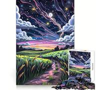 Magical Path Way Jigsaw 1000 Pieces for Adults Calm Game Stress Less Joyful Challenge Night Activity (38x26cm)