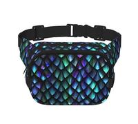 Magical Pattern Print Unisex Square Double Layer Waist Bag Trendy Crossbody Fanny Pack Travel Workouts, Black, One Size