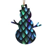Magical Pattern Printed Snowman Shape Xmas Ornaments 1 Pcs, Christmas wooden pendant Hanging for Xmas Tree Home Indoor Outdoor Decor