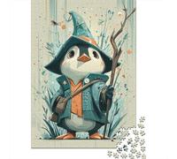 Magical Penguin Wizard Jigsaw Puzzles Puzzles for Adults Kids. 1000 Piece Whimsical Challenge Toy Educational Games Home Decoration for Educational Games Gifts 38x26cm/1000pcs