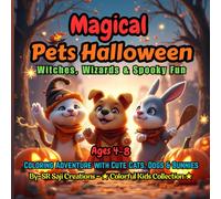 Magical Pets Halloween: Witches, Wizards & Spooky Fun: Coloring Adventure with Cute Cats, Dogs & Bunnies for Kids Ages 4-8 (Spookyverse Coloring Adventures)