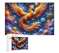 Magical Phoenix in Starry Sky Jigsaw Puzzle for Adults And Families, 1000 PCS, A Creative Way to Unwind after A Busy Day, for Cosy Nights