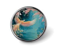Magical Phoenixes Bird Round Badge Button Pins Custom Brooches Lapel Pins for Women Men Clothing Decoration