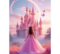 Magical Princess Dreams Notebook: A Sparkly Fairytale Journal with Pink Castle, Rainbows & Butterflies - 120 Lined Pages