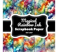 Magical Rainbow Ink Scrapbook Paper: 20 Double-Sided Watercolor Abstract Pages (8.5" x 8.5") for Wrapping, Scrapbooking, Journaling & DIY Crafts