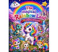 Magical Rainbow Land: 75 Cute Fantasy Coloring Pages for Kids Ages 3-10 Featuring Unicorns, Dragons, Fairies, Bunnies, Cats and More