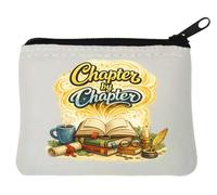 Magical Reading Inspiration Through Stories Neoprene Coin Purse Pouch 10x11cm White