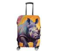Magical Rhino Luggage Cover Cute Suitcase Protector Travel Baggage Case Covers M