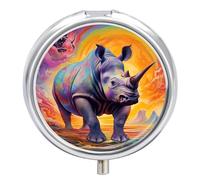 Magical Rhino Pill Box 3 Compartment Small Portable Medicine Case Pill Organizer for Pocket Purse