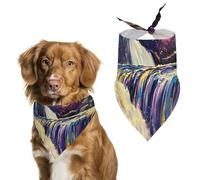 Magical River Under Moonlight Cute Dog Bandana Triangle Adjustable Washable Cat Scarf Pet Accessories