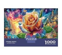 Magical Rose 1000 Piece Leaves Vibrants Sturdy Cardboard Classic Jigsaw Puzzle Adults Kids Difficult Challenging Decompression Wall Decor Gift Idea 70x50cm/1000pcs