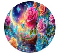 Magical Roses Jigsaws Puzzles for Men And Women 1000 Pieces Under The Moon Flower Boat Puzzles Home Decoration Educational Games Fun Details 1000pcs (67.5x67.5cm)