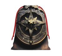 Magical Runes Compass Print Holiday Drawstring Bag, Treat Pouch Wrap,Reusable Event Favor,Daily Storage Bag M